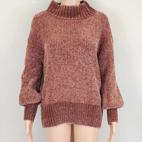 Cynthia Rowley Knit Brown Long Sleeve Sweater - Picture 1 of 6
